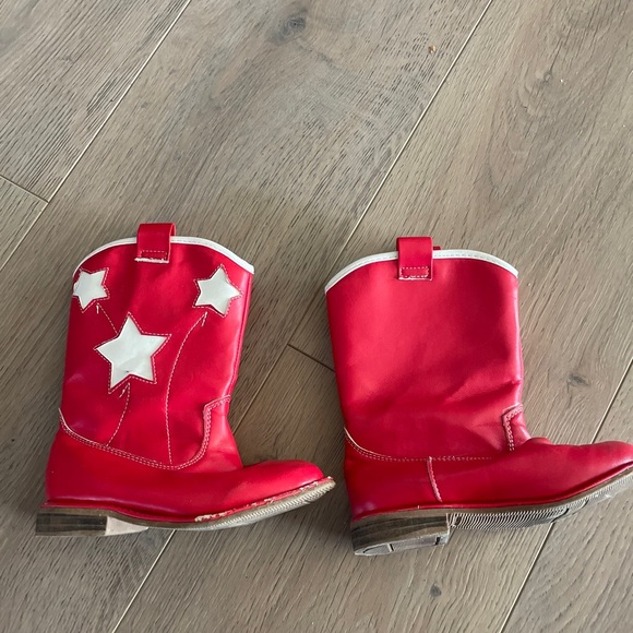 Red White Star Cowboy Western Cowgirl Costume Wild West Sheriff Outlaw Boots 5 - Picture 1 of 5